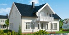 Une maison préfabriquée moderne au design épuré et contemporain.