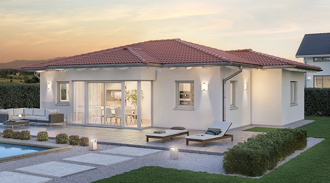 Découvrez une maison préfabriquée moderne avec une construction rapide et élégante.