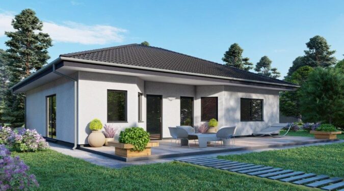 Une maison préfabriquée moderne avec des finitions haut de gamme.