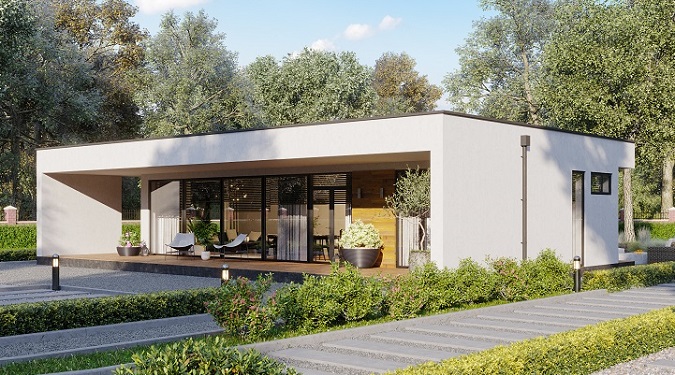 Une maison préfabriquée moderne idéale pour une construction rapide et élégante.