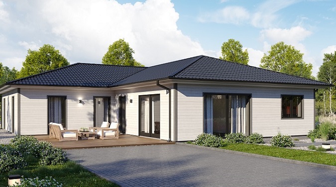 Une maison préfabriquée moderne conçue pour un mode de vie élégant et fonctionnel.