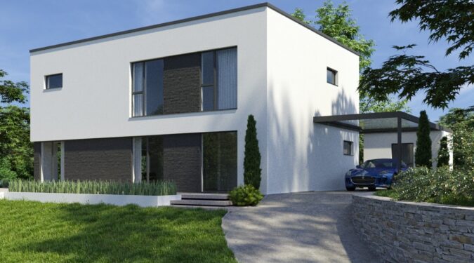 Une maison préfabriquée moderne avec des finitions de haute qualité et un design épuré.