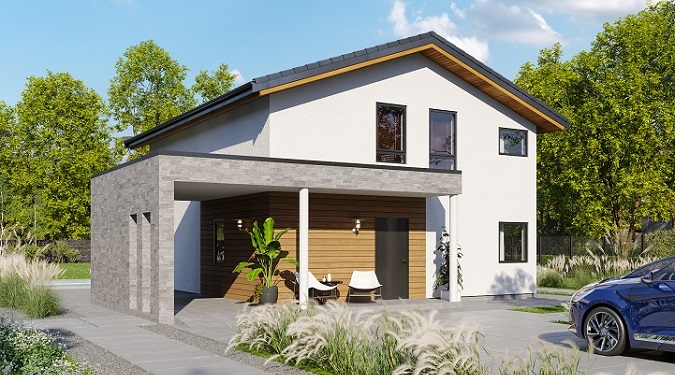 Une maison préfabriquée moderne idéale pour une construction rapide et efficace.